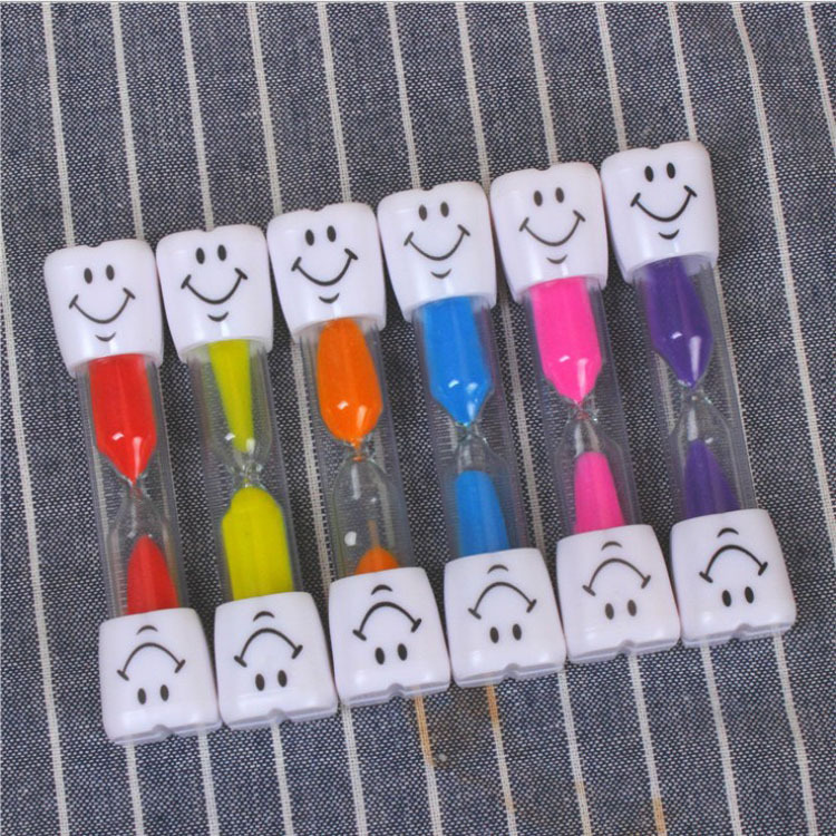 Cartoon smiley face time hourglass timer children's toys gifts creative hourglass plastic furniture ornaments crafts