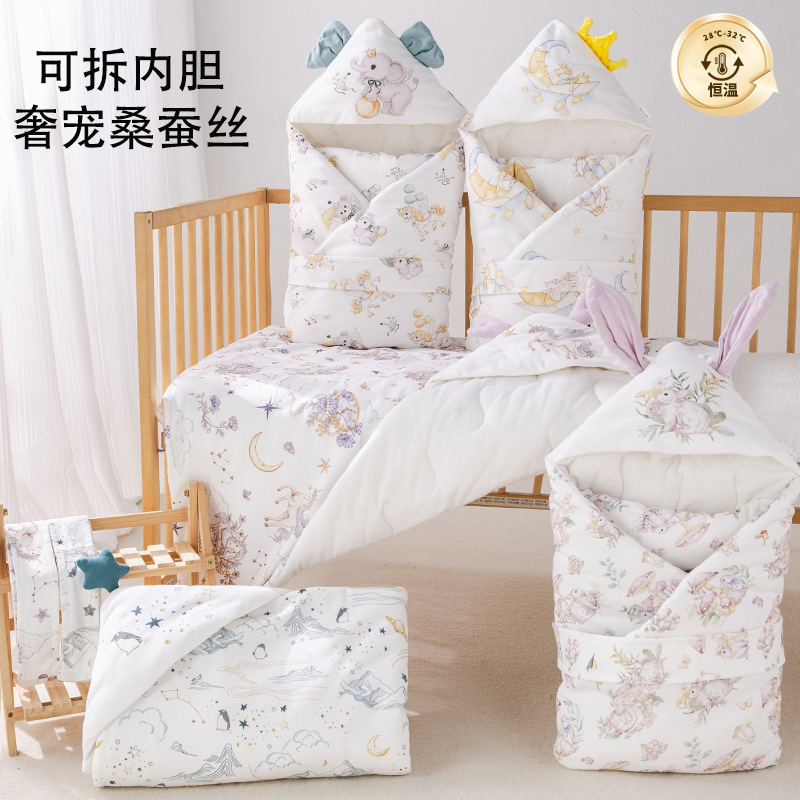 Шелковое одеяло из шелка тутового дерева, одеяло для новорожденных, чисто хлопковый тип, утолщенное зимнее одеяло для роддома