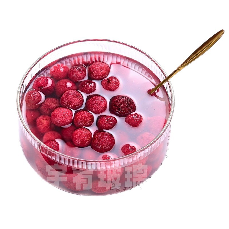 Hammered Glass Salad Bowl and Tableware Set Household Vegetable Noodle Bowl Fruit Plate Flat Heat-Resistant Soup Bowl