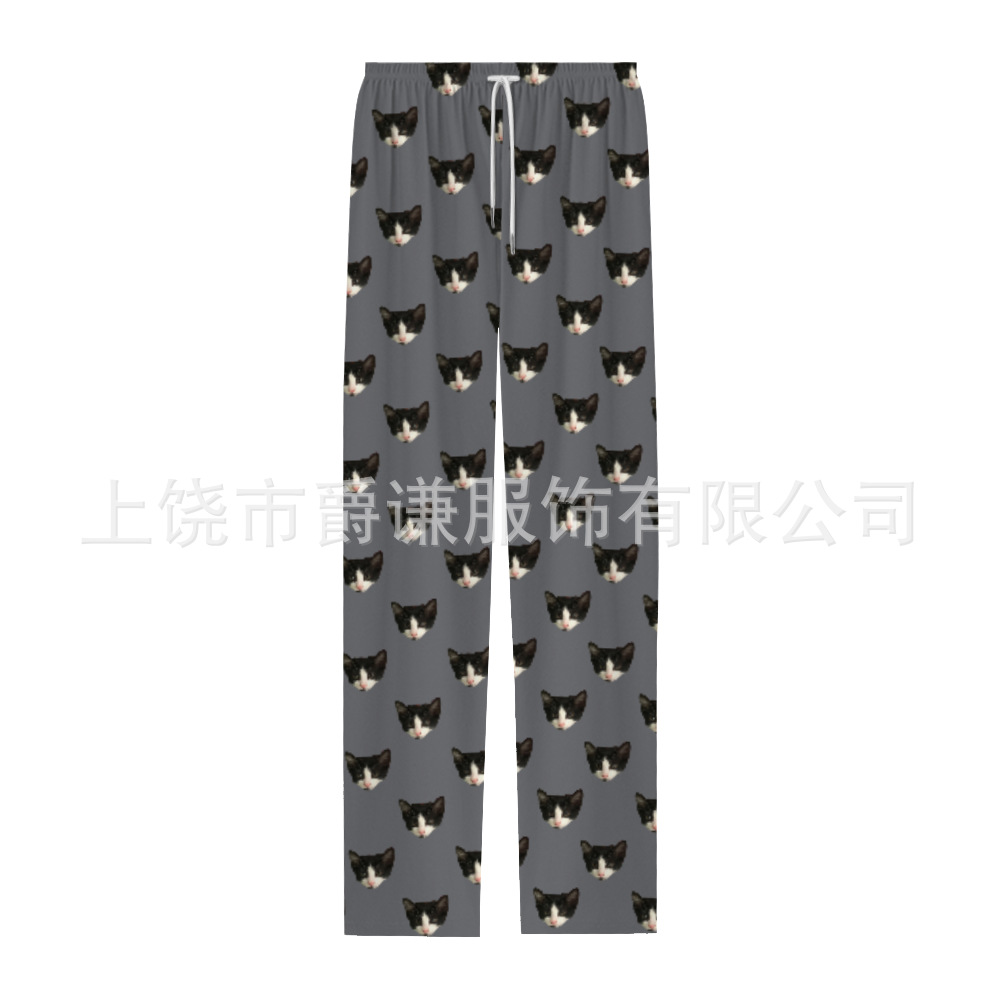 European and American cross-border foreign trade Amazon 3d printing home pajama pants drawstring can be worn outside casual trousers couple models
