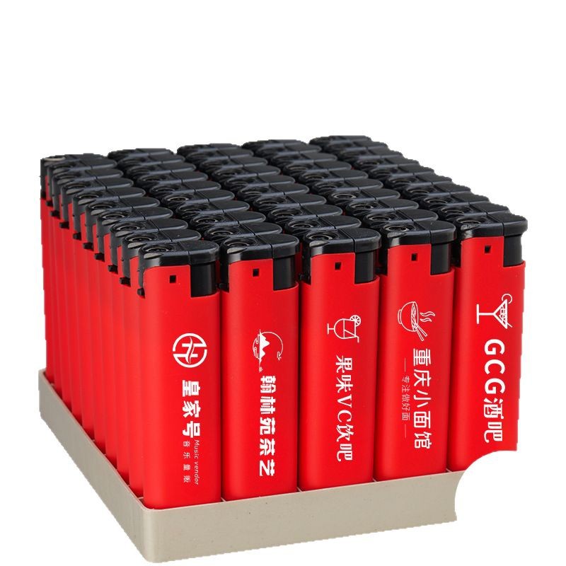 Advertising lighter custom printing high-end windproof open fire hotel hotel bar logo lettering one-time hair