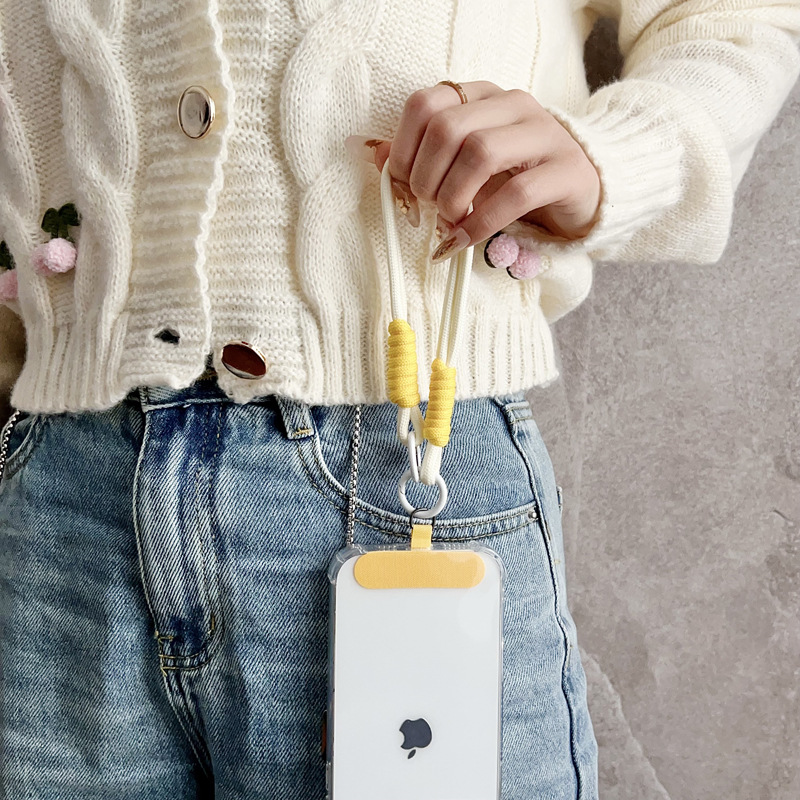 in stock Direct Supply ins Wind Mobile Phone Gasket Anti-lost Curing Cloth Mobile Phone Lanyard Gasket Flexible Removal of Mobile Phone Clip