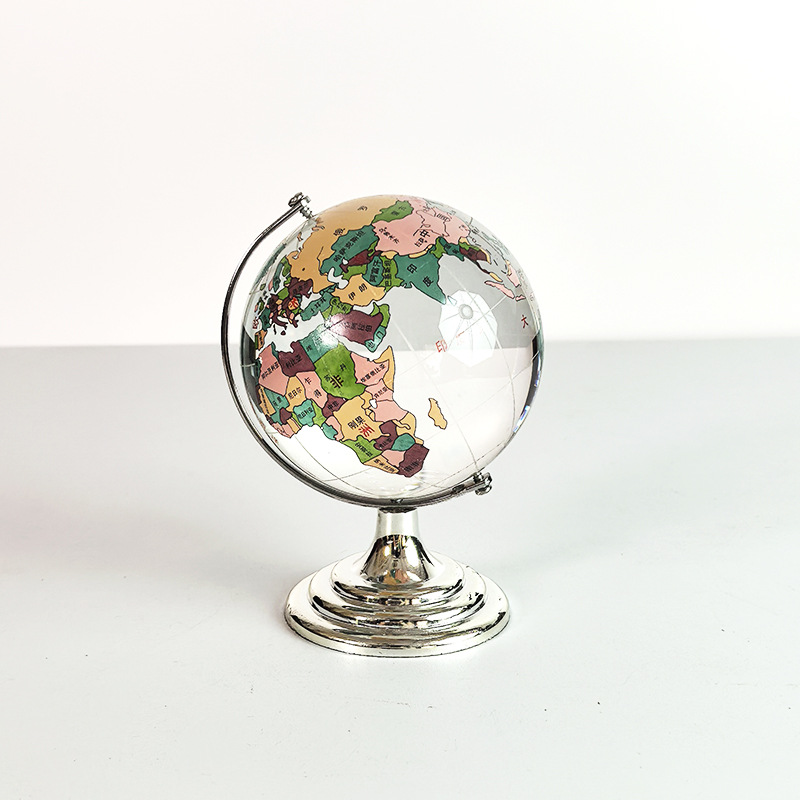Factory Direct Sales Bracket Crystal Globe Colorful Simple Mini Desktop Ornaments Home Decorations Student Gifts