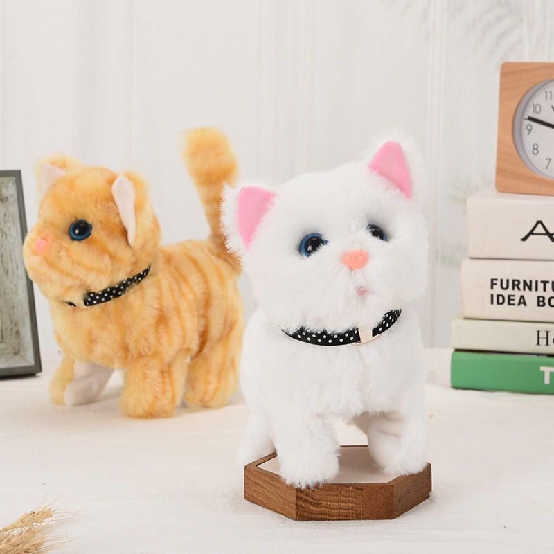 Cross-Border Children's Plush Toys, Simulated Electric Cats, Pets That Can Walk and Bark, Stall Electronic Pets, Gifts for Men and Women