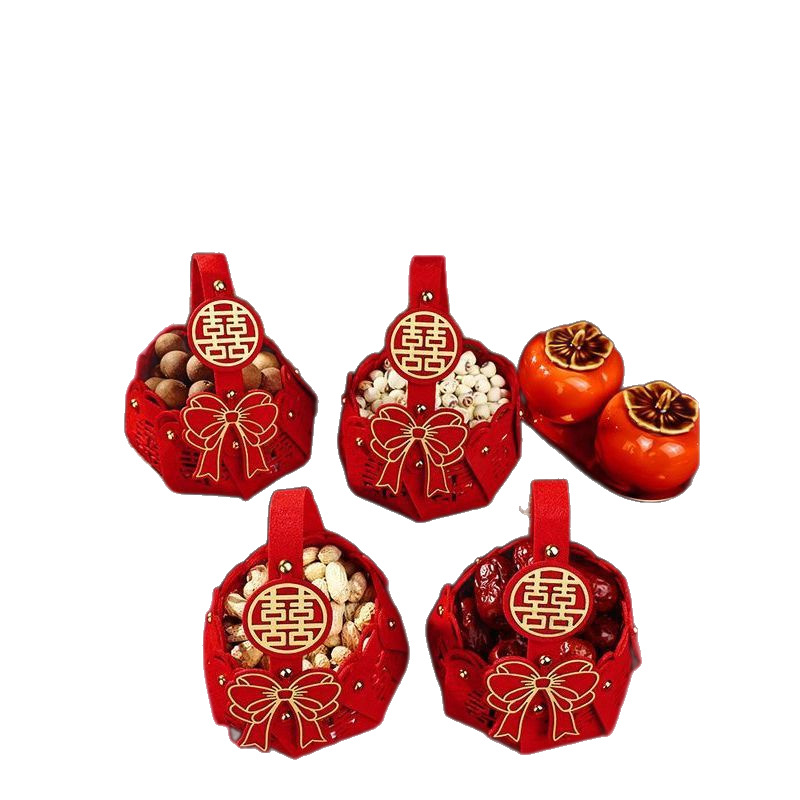 Wedding Early Birth Mold Dried Fruit Combination Basket Small Basket Bed Decoration Engagement Wedding Room Decoration Gift Basket
