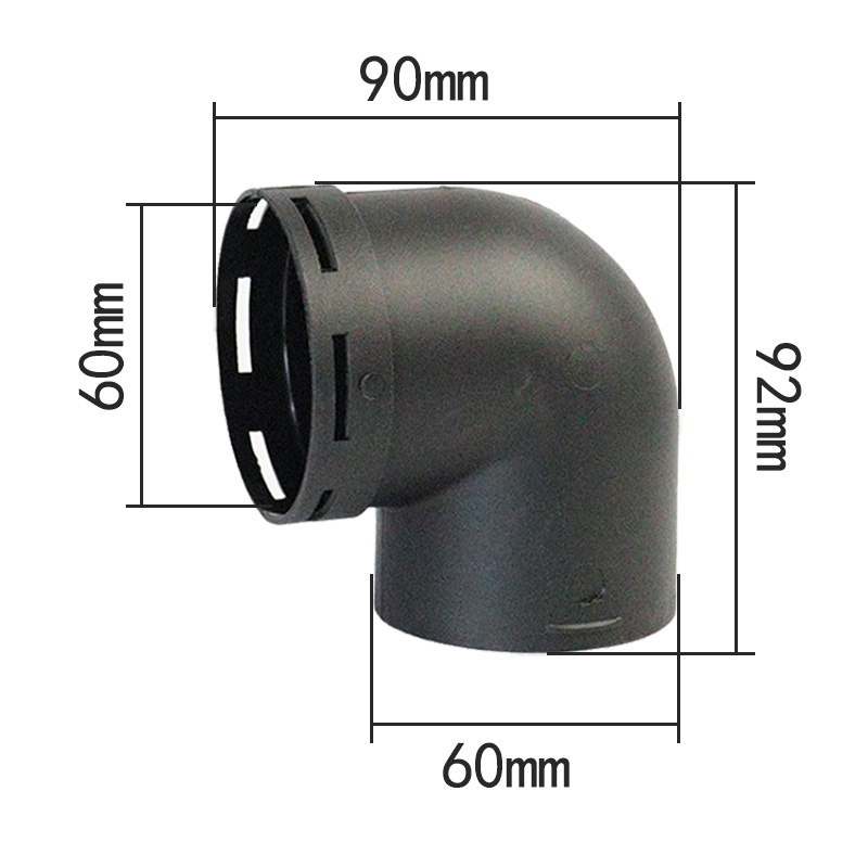 60 Single Elbow New Cross-Border Parking Heater Pipe High Temperature Resistant Elbow Right Angle Elbow Plastic Pipe Accessories