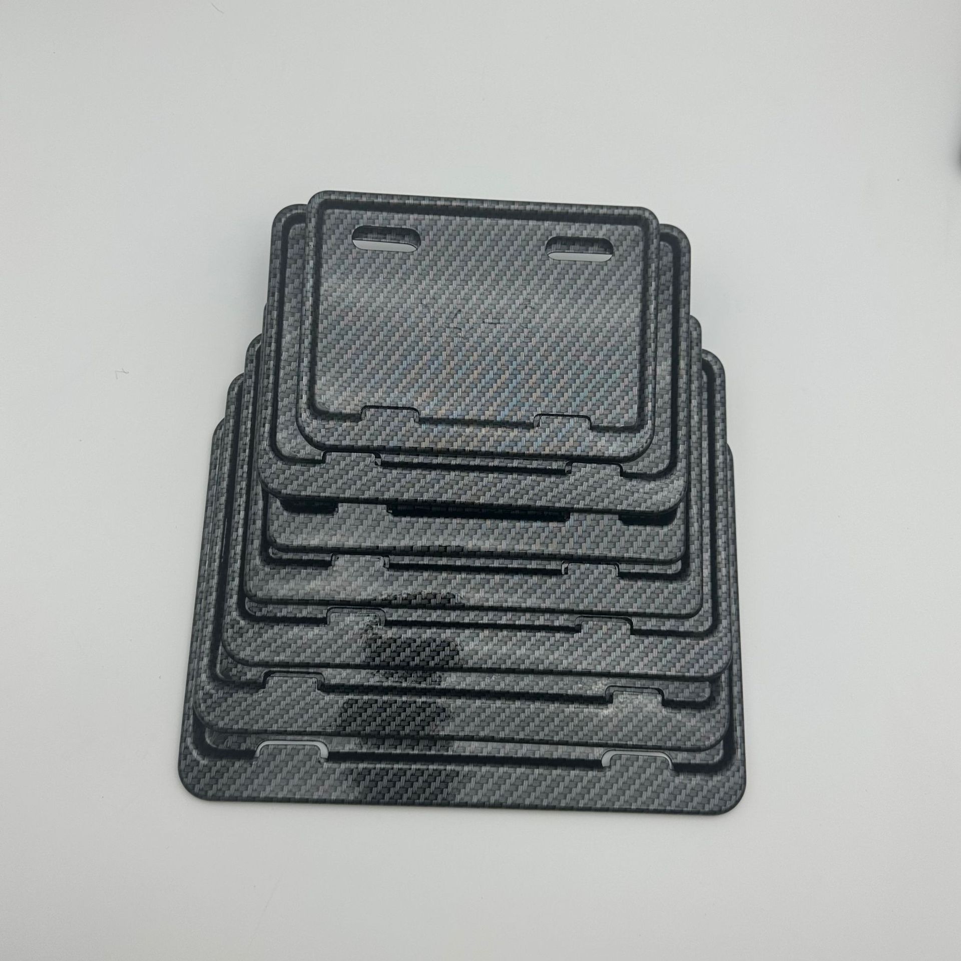 New National Standard Aluminum Alloy Electric Vehicle License Plate Frame Electric Motorcycle Carbon Pattern License Plate Frame Motorcycle License Plate Protection Frame