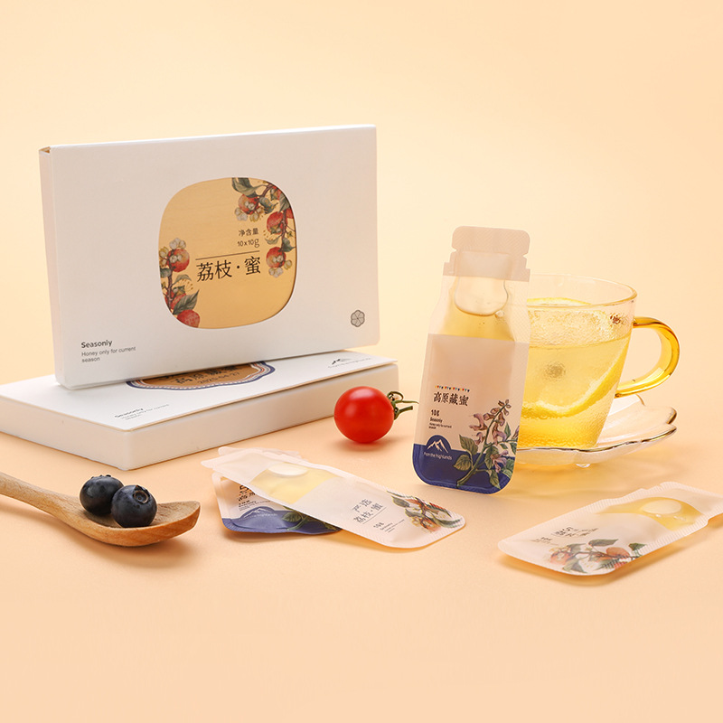 Wild Honey, Pure and Natural, Small Packaged in Portable Bags, Ready for Wholesale, Mature Honey in Strip Form, 10G/Stick