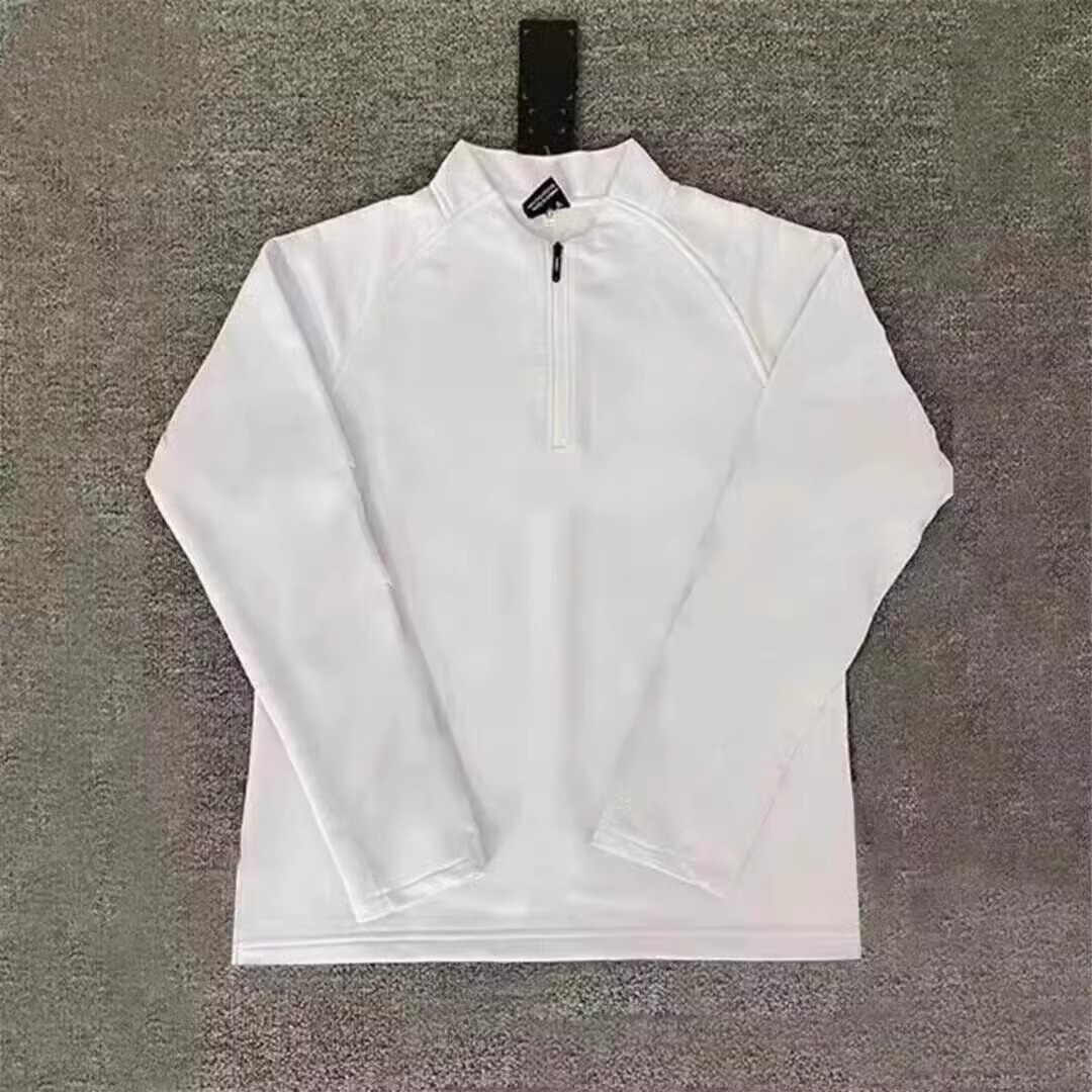 Spring and Autumn Sports T-shirt Men's Long-sleeved Riding Half-zipper Quick-drying Clothes Running Football Basketball Training Solid Color Top