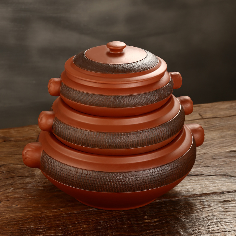 Jumping Knife Steam Pot Ceramic Commercial Household Purple Pottery Steam Pot Steam Pot Night Sweat Chicken Pot Hotel Restaurant Special Steam Pot