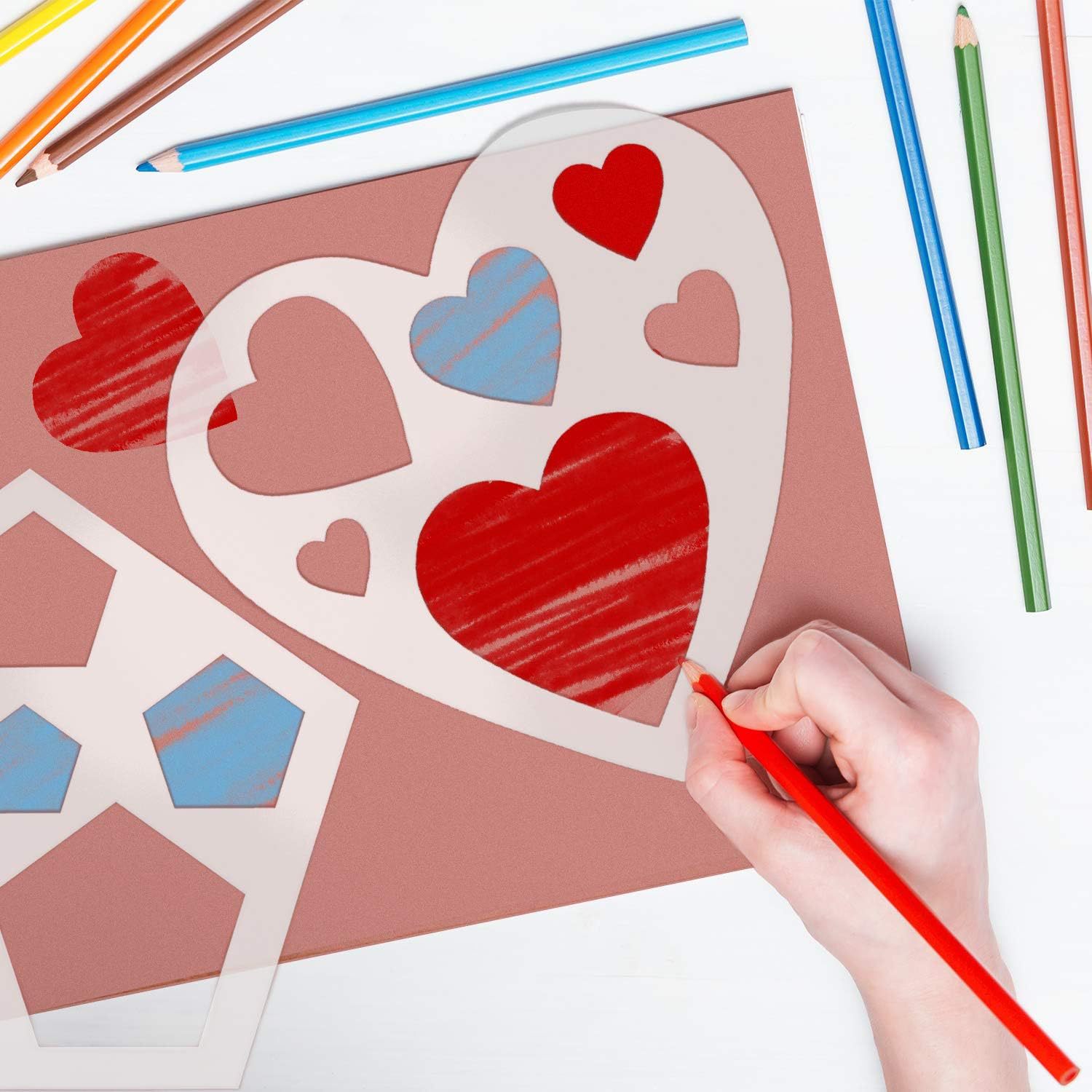 Square rectangle love rhombus round five-pointed star oval mathematical geometry hollow template