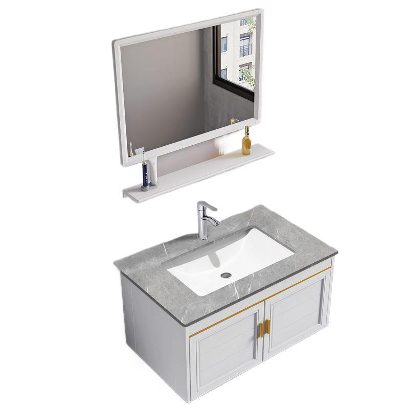 Modern Minimalist Bathroom Cabinet Combination Ceramic Rock Plate Wash Basin Space Aluminum Toilet Toilet Washbasin Cabinet Combination