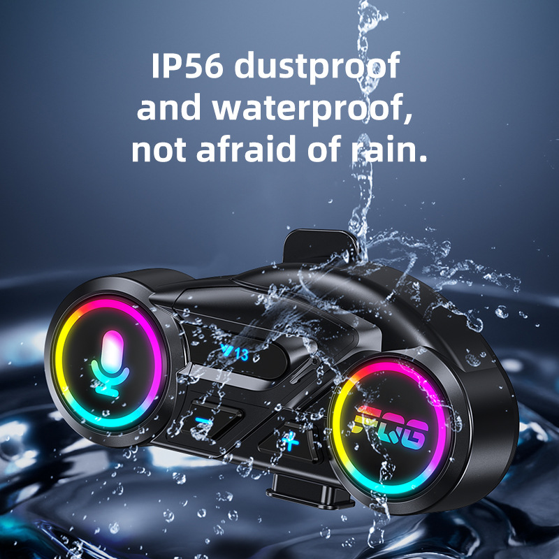 Cross-Border New Y13 Helmet Bluetooth Headset Fm Radio Colorful Waterproof Noise Reduction Long Battery Life Multi-Linkage Mobile Phone