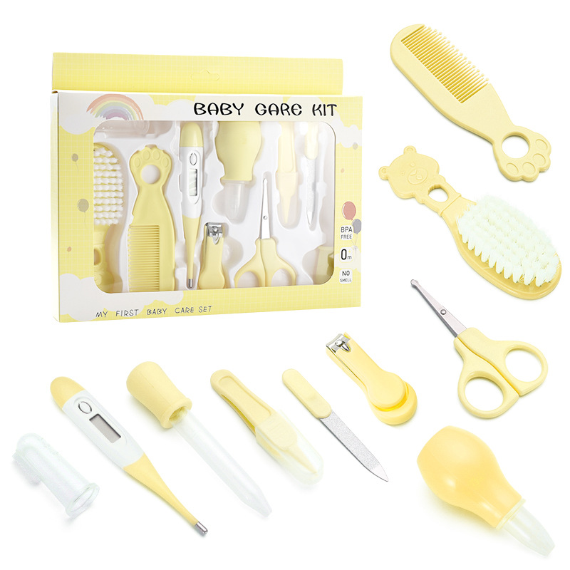 Manufacturers supply foreign trade English baby brush comb nasal aspirator suit thermometer tool care ten-piece set