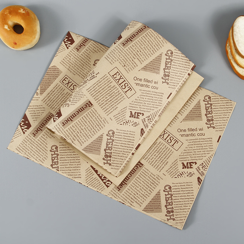 Wholesale Disposable Sandwich Wrapping Paper Food Burger Greaseproof Paper Chicken Roll Coated Paper Dinner Plate Pad Paper Wax Paper