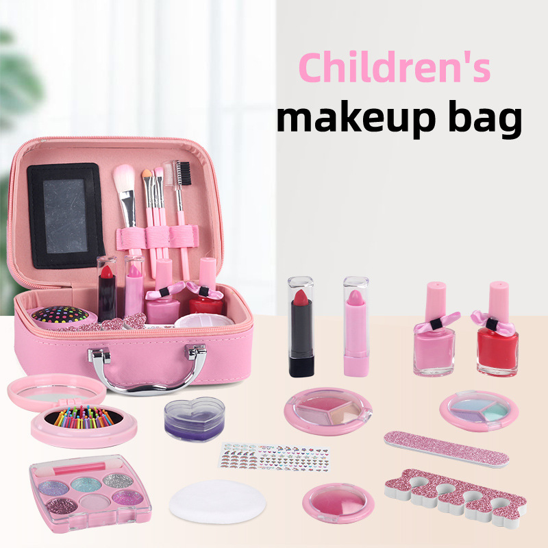 Cross-Border Children's Cosmetics Makeup Toys Princess Girl Makeup Bag Set Washable Lipstick Eye Shadow Amazon
