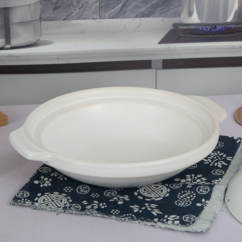 White Casserole Stew Pot Household Gas High Temperature Resistant Dry Burning Pot Rice Gas Stove Special Ceramic Commercial Small Casserole