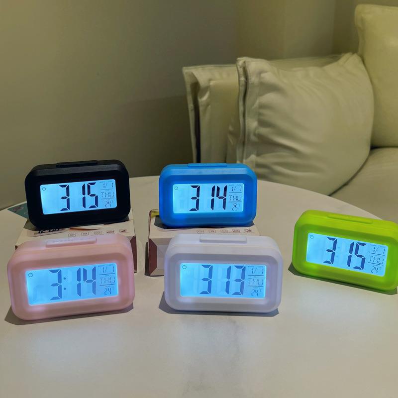 Cross-Border Mini Alarm Clock for Children with Simple Luminous Function, Lcd Electronic Display Alarm Clock, Thermometer Clock