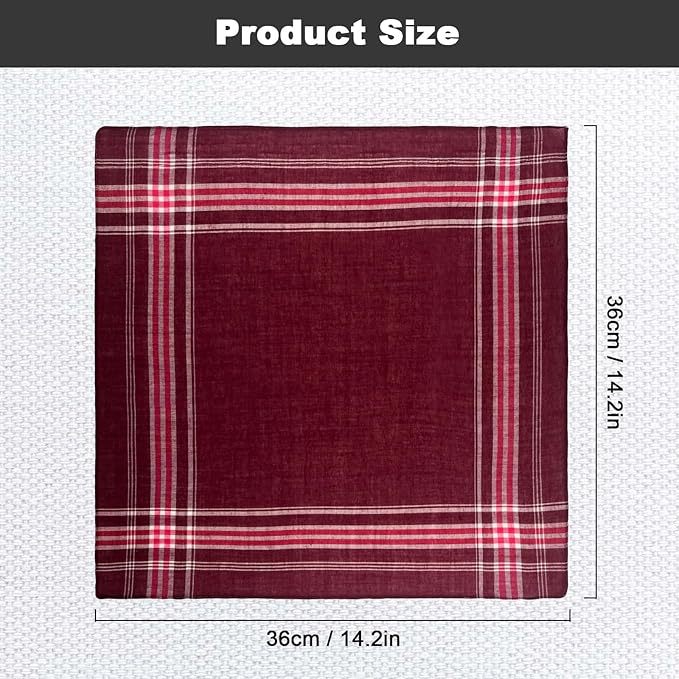 Cross-Border Classic Polyester Men's Plaid Handkerchief Old-Fashioned Thin Handkerchief for Elders and Ladies Sweat Towel