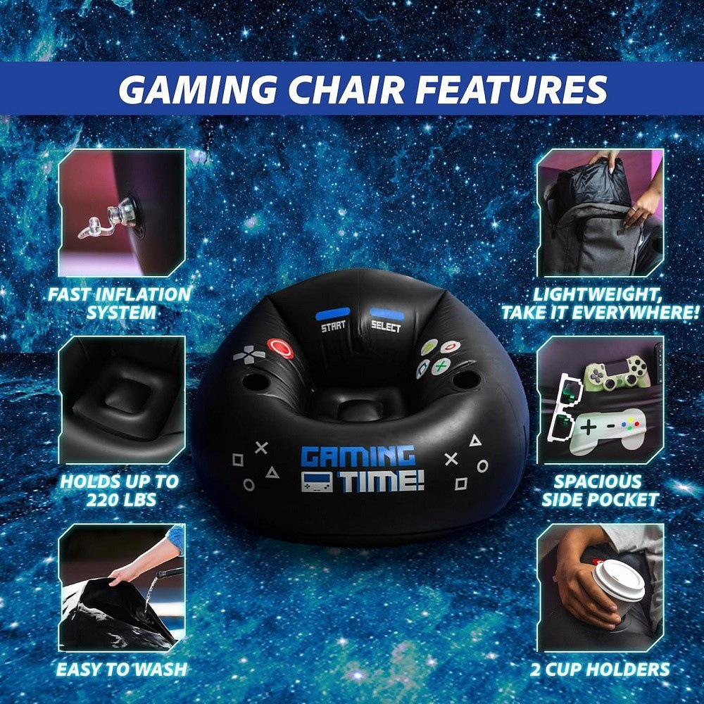 Spot Pvc E-Sports Inflatable Round Sofa Chair Creative Game Back Chair Bedroom Flocking Bean Bag