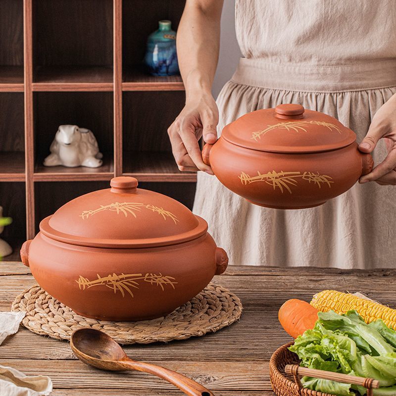 Yunnan Jianshui Steam Pot Chicken Steam Pot Steam Pot Gas Pot Steamer Household Casserole Commercial Night Sweat Chicken Pot Non-Purple Pottery