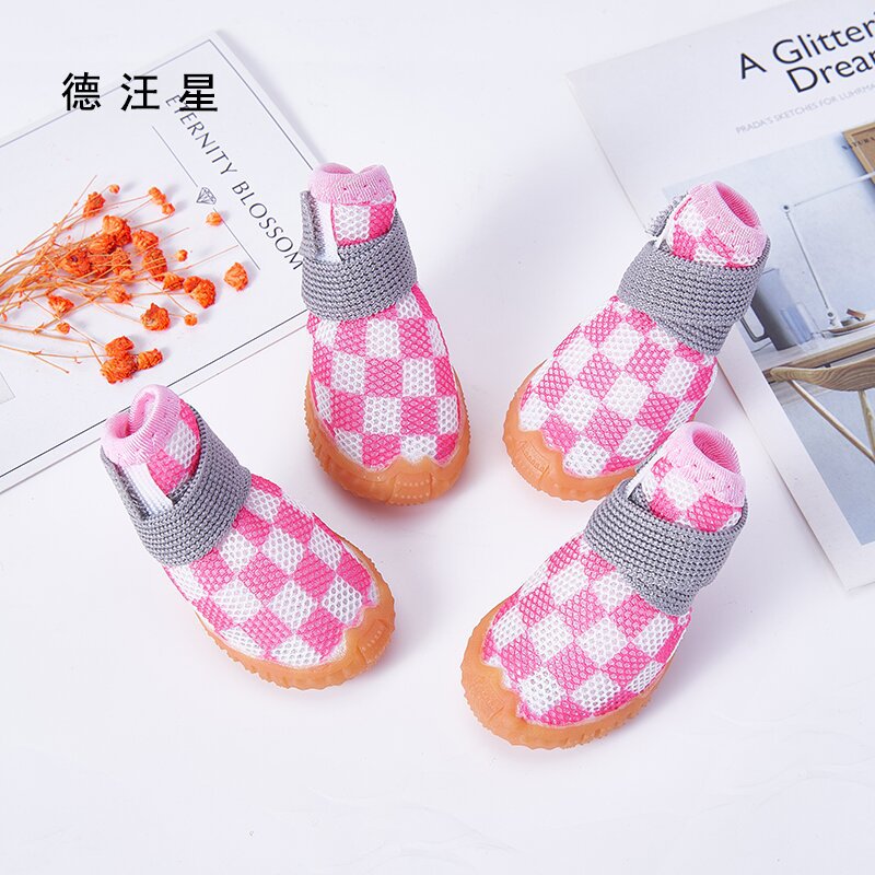 Обновленные дышащие сетчатые обувь для щенков Dewangxing с толстой сеткой, комплект из 4 штук