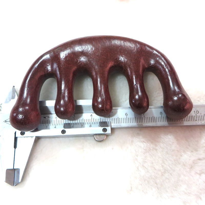 Five-tooth Wooden Comb Sandalwood Five-tooth Massage Comb Head Meridian Comb Women's Anti-static Head Therapy Wide-tooth Massage Headskin Comb