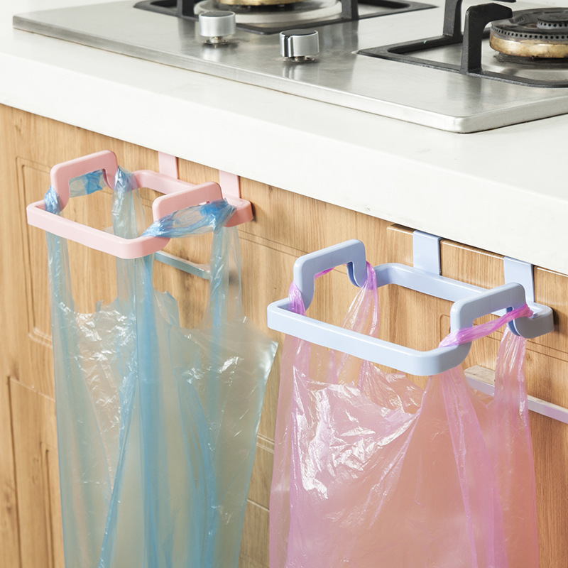Kitchen Hangable Cabinet Door Garbage Rack Door Back Garbage Bag Storage Rack Plastic Bag Shelf Garbage Bin Bracket