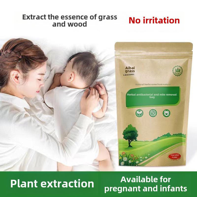 Explosive Artemisia Baicao 10 Bags Herbal Bacteriostasis and Mite Removal Package Household Bed Mite Removal Medium Grass Plant Deworming Wholesale