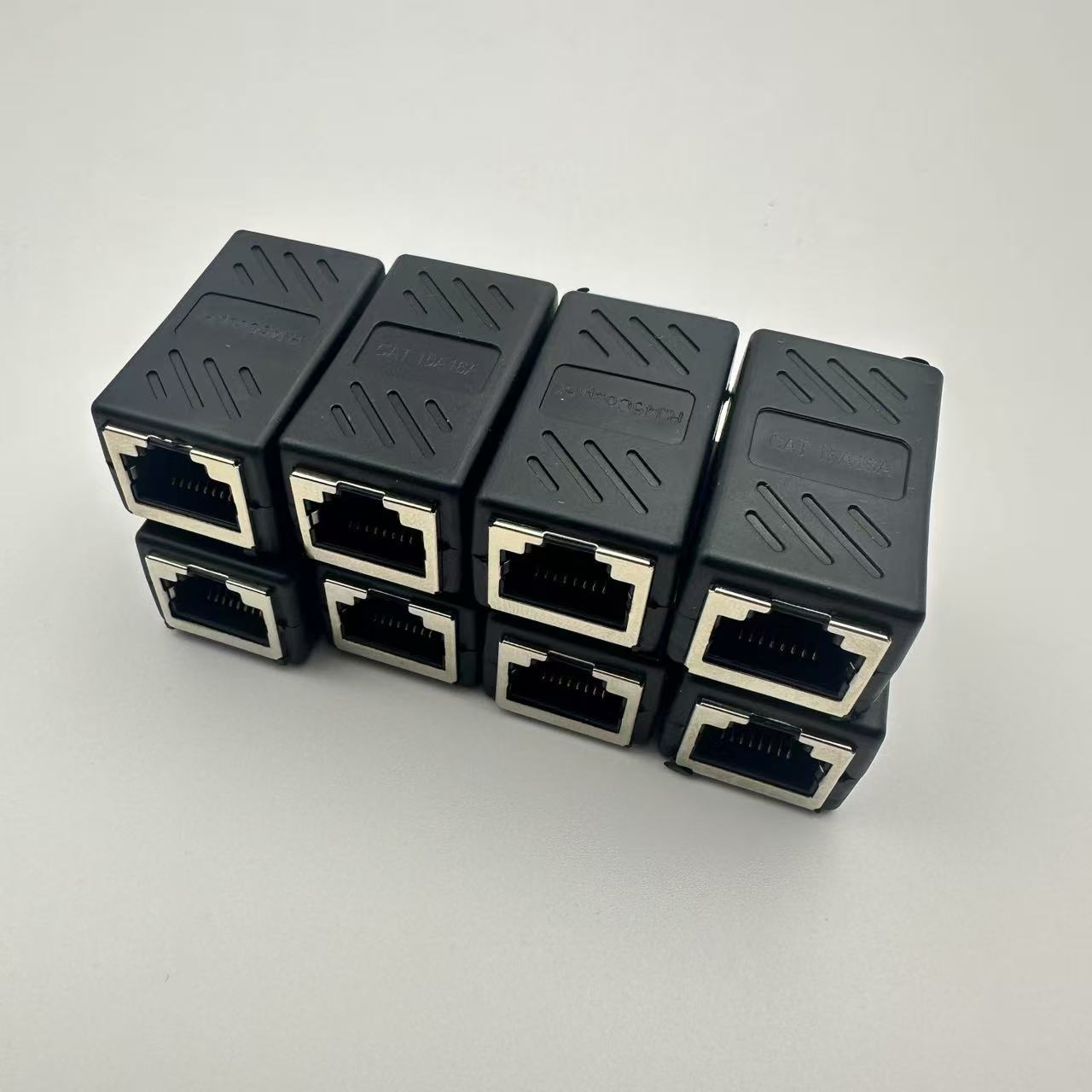Rj45 Network Straight-Through Head Computer Network Cable Extender Connector Butt Joint 8P8C Shielded Straight-Through Head Splitter