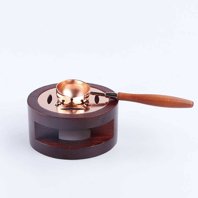 Vintage fire lacquer wax spoon melting wax tool wooden handle measuring spoon simple fire paint seal sealing Lotus Wood wooden handle spoon