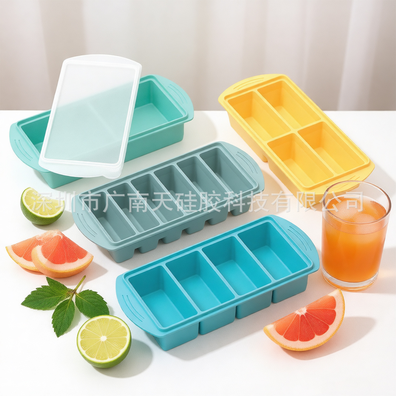 Cross-Border Silicone Frozen Ice Cube Mold Food-Grade Large Ice Cube Tray Silicone Frozen Container Storage Soup Preservation Box