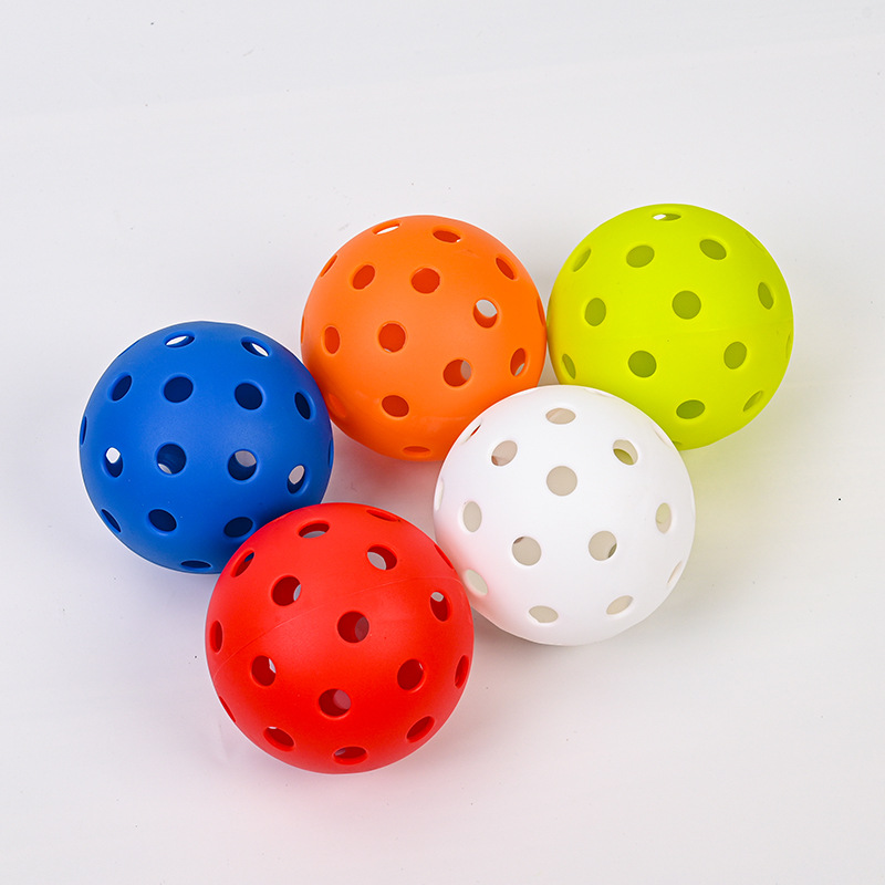 Outdoor 40-Hole Tpe Pickleball Elastic Multi-Color Hole Ball Game Training Hollow Ball Plastic