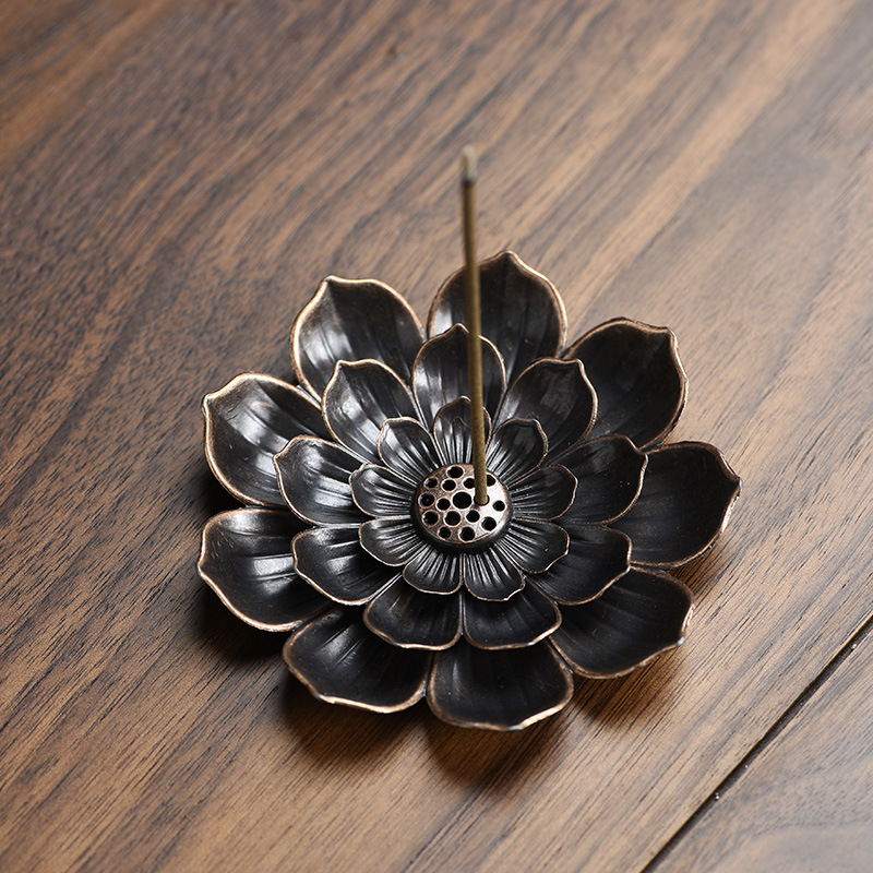 Factory direct gourd incense burner accessories multifunctional incense holder line lotus incense plate incense holder alloy incense