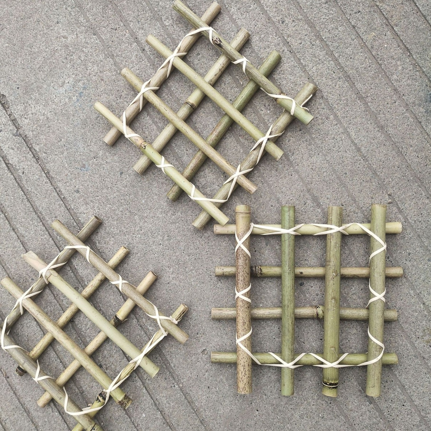 Bamboo Products 15*15 Primary Color Bamboo Rows with Bonsai Decorations Craft Decoration