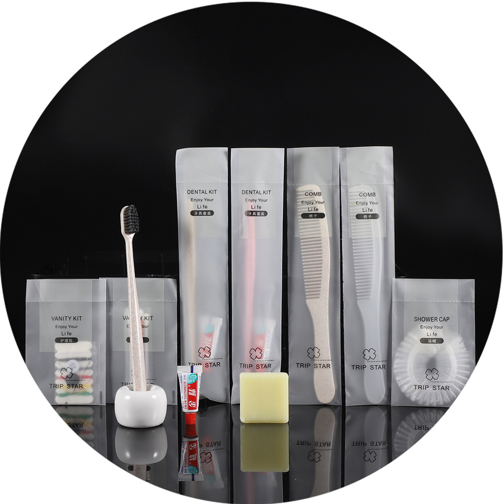 Factory wholesale Hotel Hotel disposable straw toothbrush soft film Hotel disposable toiletries set