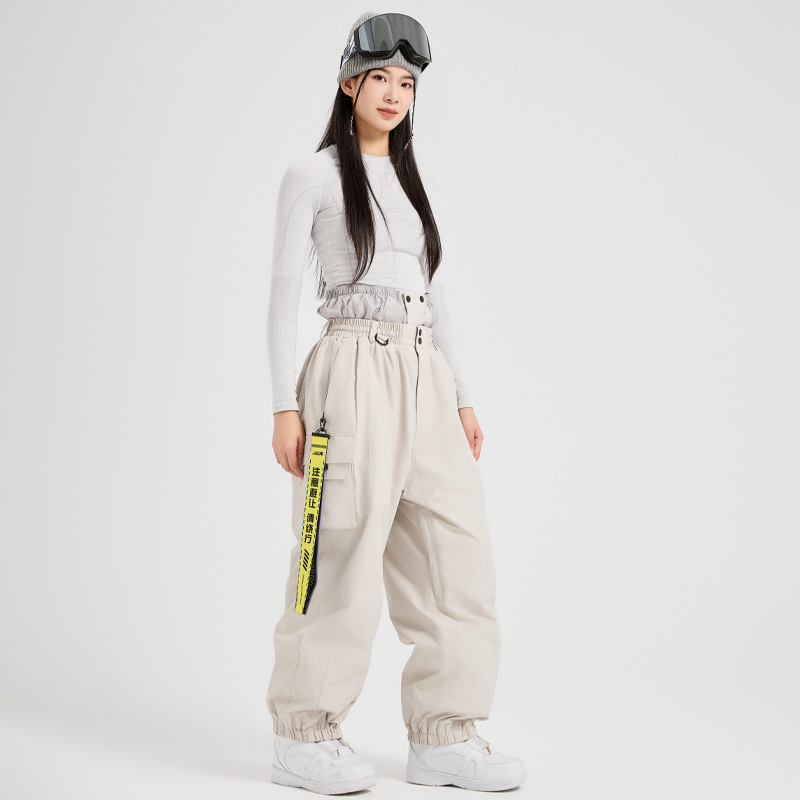 Новые лыжные брюки, профессиональные брюки для сноуборда и двойной доски, уличные ветронепроницаемые, водонепроницаемые, теплые и бархатные, свободные большие размеры