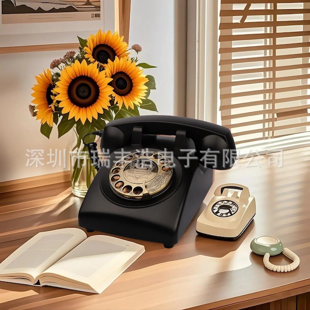 Американский антикварный телефон вращающийся классическая ретро машина металлический механический медный звонок стационарный телефон