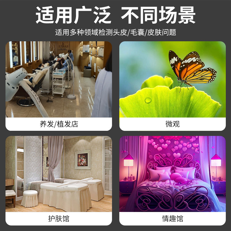 Cross-border new intelligent visual detector HD camera video blackhead pore hair follicle scalp skin detector