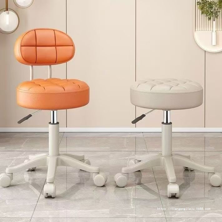 Beauty Salon Special Stool Barber Shop Manicure Chair Rotating Lift Backrest Large Work Chair Pulley Household Round Chair