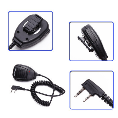 Baofeng walkie-talkie K-head universal hand microphone baofeng with light microphone BF-UV5R 888S shoulder microphone factory wholesale