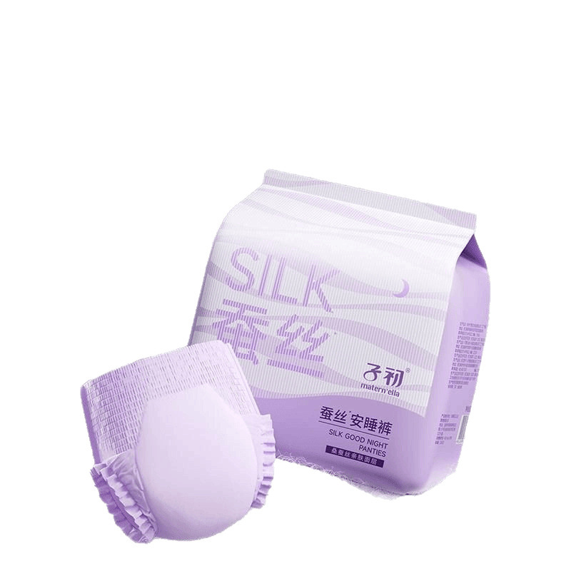 Zichu Auntie's Silk Comfort Pants Sleep Pants Menstrual Period Anti-Side Leakage Hygienic Disposable Night Use Sanitary Napkin