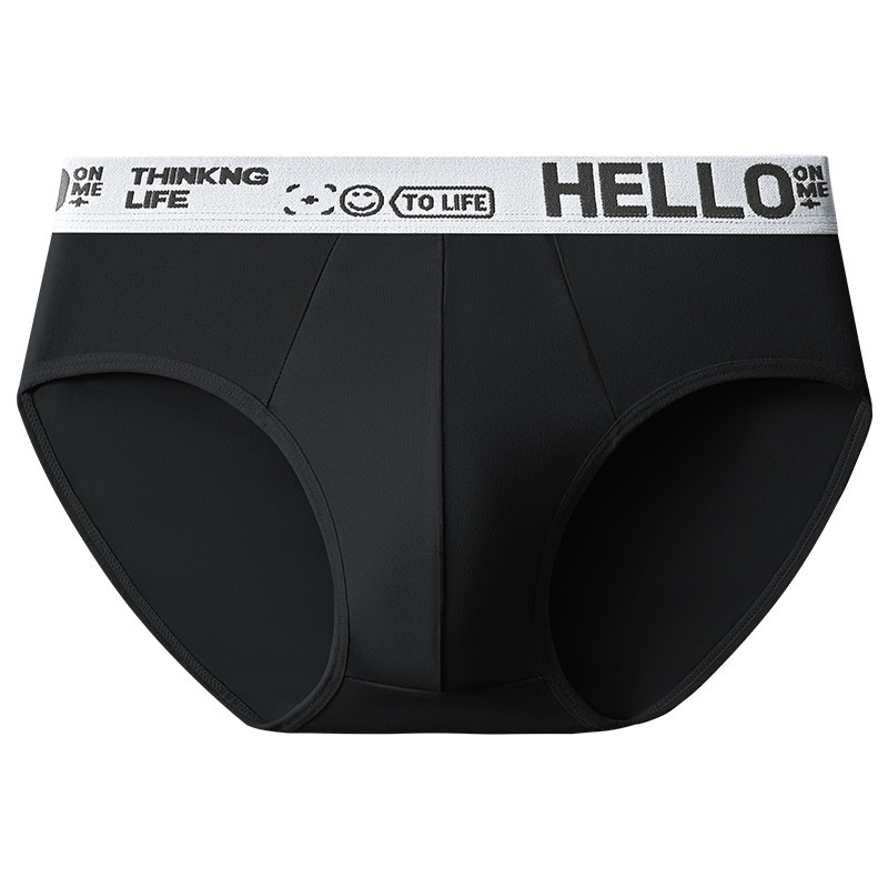 Men's Hello Letter Briefs Men's Loose Breathable Trendyy Stylish Youth Briefs Shorts