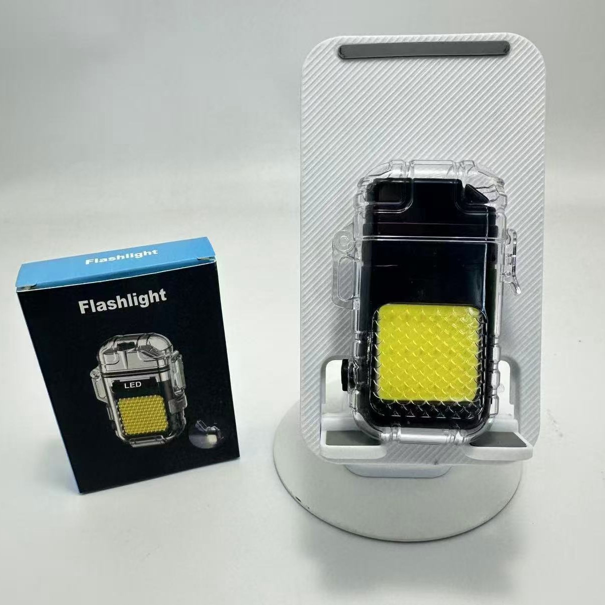 Multifunctional Electric Wire Lighter Waterproof with Emergency Keychain Light Portable Mini Rechargeable Cigarette Lighter Flashlight