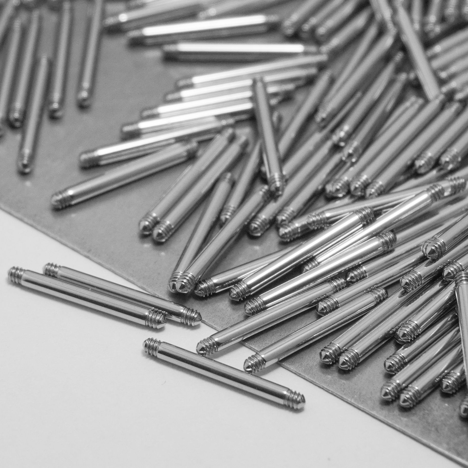 Piercing Jewelry External Threaded Straight Rod Screw Ear Bone Nail Rod Cross-Border Seller Source Factory Goods in Stock Direct Delivery