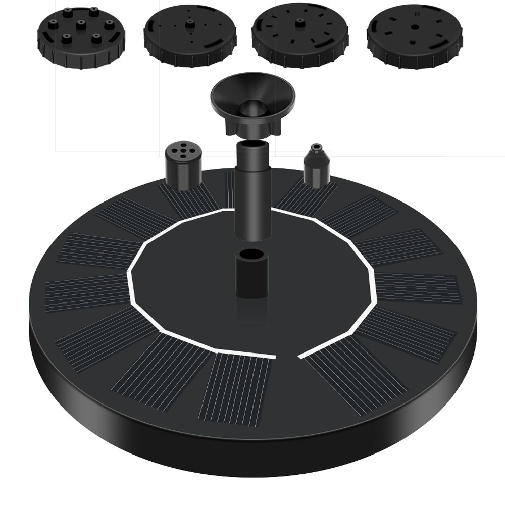 New Solar Fountain Bird Bath Fountain Outdoor Pool Round Floating Fountain Swimming Pool Christmas Fountain Light