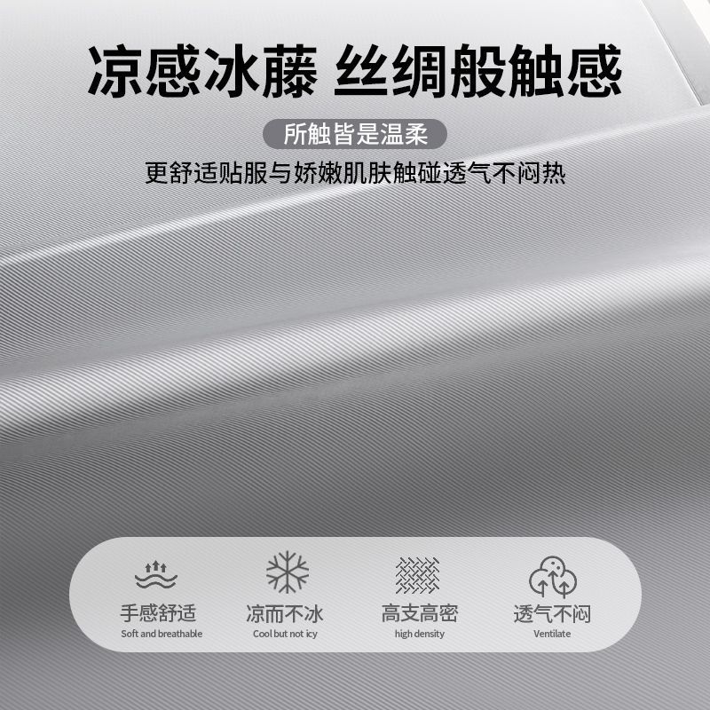 Category a Maternal and Infant Grade Summer Ice Silk Mat Machine Washable Soft Mat Bed Sheets Bed Mat Summer Rattan Mat Three-Piece Set