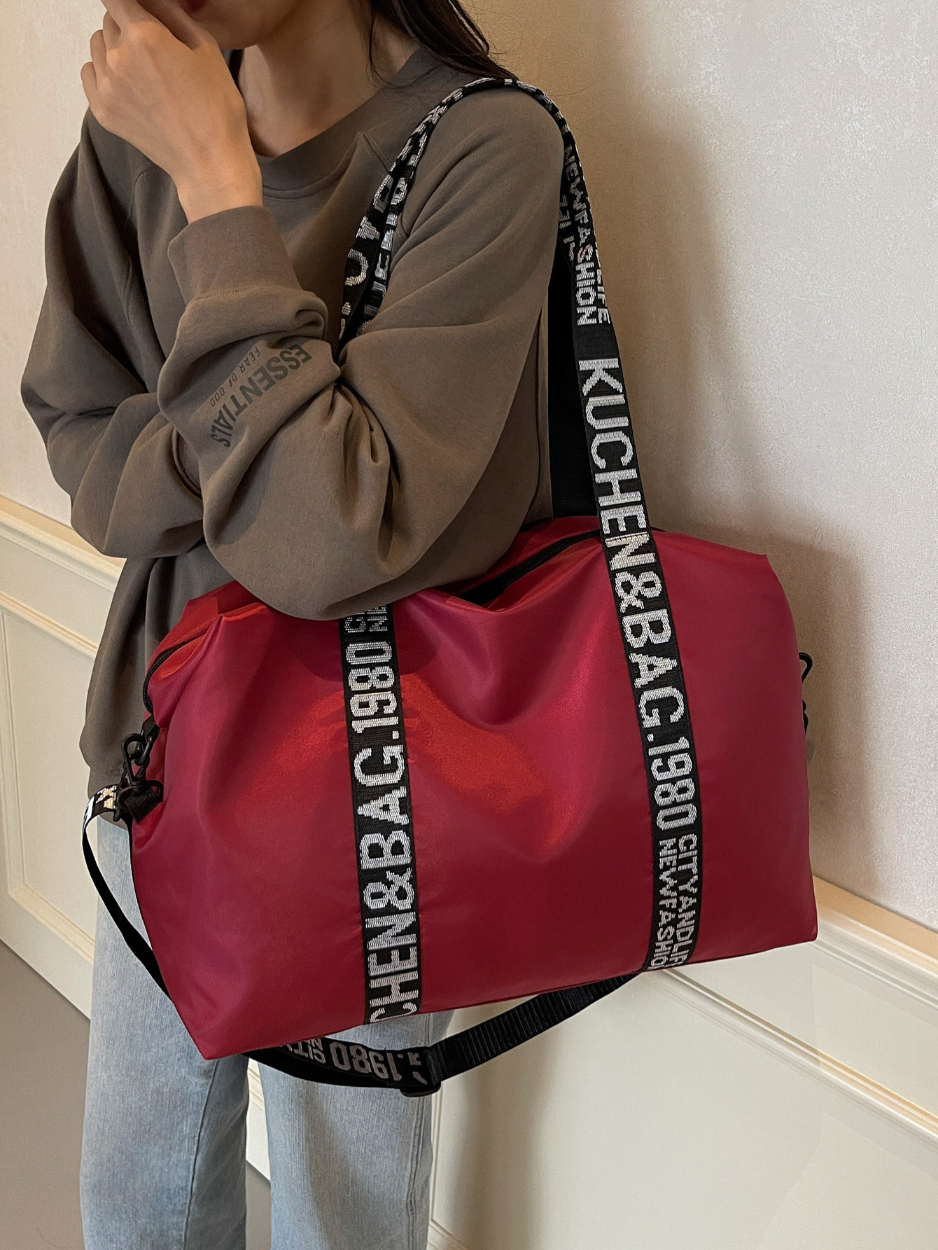 Cross-Border New Style Simple Casual Fashion Shoulder Bag for Women Korean Style Large Capacity Diagonal Mommy Dual-Use Travel Bag for Women