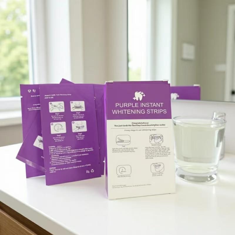 Cross-Border Teeth Whitening Instant Whitening V34 Teeth Whitening Purple Neutralizing Whitening Kit Color Repair Teeth Whitening Patch