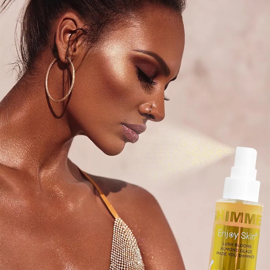 Amazon European and American Liquid Highlighter Oil Full Body Glitter Liquid Party Cross-Border Body Spray Luminous Oil Makeup Oem